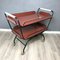 Black Metal & Red Brown Formica Serving Tray Bar Cart, 1970s 13