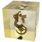 Modernist French Cube Sculpture in Acrylic Resin with Gears by Pierre Giraudon, 1970s 1