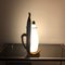 Opaline Grass & Wood Dolphin Lamp by Aldo Tura for Macabo, Italy, 1950s 4