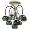 Mid-Century Modern Chrome & Smoked Glass Chandelier, Italy 1