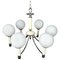 Cream Enamel & Chrome Six-Light Chandelier Pendant from Targetti Sankey, 1970s, Image 1