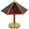 Vintage Brass & Faux Tortoise Acrylic Table Lamp by Sciolari, Italy, 1970s 1