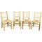 Vintage Italian Chairs in Straw and Bamboo, 1960s, Set of 4 1