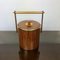 Gold Metal & Teak Ice Bucket Holder, Italy, 1960s 13