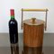 Gold Metal & Teak Ice Bucket Holder, Italy, 1960s 8