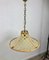 Lámpara colgante italiana de bambú, metal, vidrio y ratán, años 60, Imagen 4