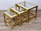 Brass, Glass & Chrome Side Coffee Tables, 1970s, Set of 3 6