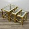 Brass, Glass & Chrome Side Coffee Tables, 1970s, Set of 3 5