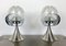 Chrome, Steel & Glass Table Lamp, Italy, 1970s, Set of 2 6