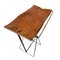 Little Industrial Brown Leather & Metal Folding Portable Stool 8