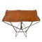 Little Industrial Brown Leather & Metal Folding Portable Stool 1