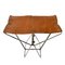 Little Industrial Brown Leather & Metal Folding Portable Stool, Image 1
