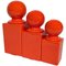 Scatole in ceramica smaltata arancione di Pino Spagnolo per Sicart, Italia, set di 3, Immagine 1