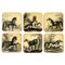 Lacquered Wood Horse Coasters, Italy, 1950s, Set of 6 1