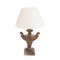 Carved Wood Table Lamp, Image 1