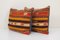 Vintage Turkish Striped Kilim Pillow Covers, Set of 2 3