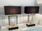 Lámparas de mesa italianas Art Déco de cristal de Murano dorado. Juego de 2, Imagen 8