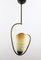 Italienische Deckenlampe aus Opalglas & Messing, 1950er 2