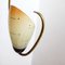 Lampada da soffitto in vetro opalino e ottone, Italia, anni '50, Immagine 3