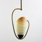 Italienische Deckenlampe aus Opalglas & Messing, 1950er 1