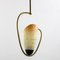 Lampada da soffitto in vetro opalino e ottone, Italia, anni '50, Immagine 1