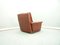 Mid-Century Leather Lounge Chair & Footstool, 1970s, Set of 2, Image 6