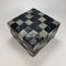 Pouf vintage in pelle patchwork, anni '80, Immagine 2