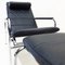 Black Leather & Chrome Reclining Lounge Chair & Ottoman by Gabriele Mucchi, 1980s, Set of 2, Image 2