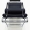 Black Leather & Chrome Reclining Lounge Chair & Ottoman by Gabriele Mucchi, 1980s, Set of 2 5