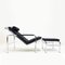 Black Leather & Chrome Reclining Lounge Chair & Ottoman by Gabriele Mucchi, 1980s, Set of 2, Image 1