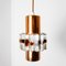 Mid-Century German Glass & Copper Hanging Lamp, 1960s 1