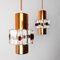 Mid-Century German Glass & Copper Hanging Lamp, 1960s, Image 3