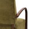 Curved Wood & Green Velvet Armchair, 1940s 12