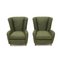 Green Fabric Armchairs, 1940s, Set of 2 2