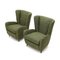Grüne Sessel mit Stoffbezug, 1940er, 2er Set 6