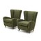 Green Fabric Armchairs, 1940s, Set of 2 4