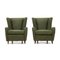 Green Fabric Armchairs, 1940s, Set of 2 1