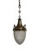 Large Antique Frosted Cut Glass Brass Ceiling Pendant Lamp, Image 2