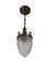 Large Antique Frosted Cut Glass Brass Ceiling Pendant Lamp, Image 4