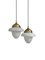 Vintage Milk White Opaline Glass Ceiling Pendant Lamps, Set of 2, Image 3