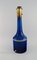 Large Dark Blue Mouth-Blown Glass Table Lamp in from Ateljé Lyktan, Sweden 3