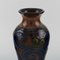 Glazed Stoneware Vase with Blue Foliage on a Brown Background from Kähler, Denmark, Image 4