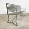 Antique American Garden Bench in Wrought Iron and Metal, Image 2