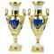 Empire Porcelain Vases in Amphora Form with Gold Painting, Paris, Early 19th Century, Set of 2 1