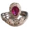 Natürlicher Rubin & Diamant Ring aus 18 Karat Gold 1