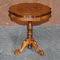 Italian Marquetry Inlaid Burr Walnut & Mahogany Side End Tables, Set of 2 2