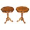 Tavolini in legno di noce intarsiato e mogano, Italia, set di 2, Immagine 1