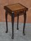 Vintage Brown Leather Top & Hardwood Nesting Tables, Set of 3 12