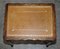 Vintage Brown Leather Top & Hardwood Nesting Tables, Set of 3 6