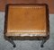 Vintage Brown Leather Top & Hardwood Nesting Tables, Set of 3 10